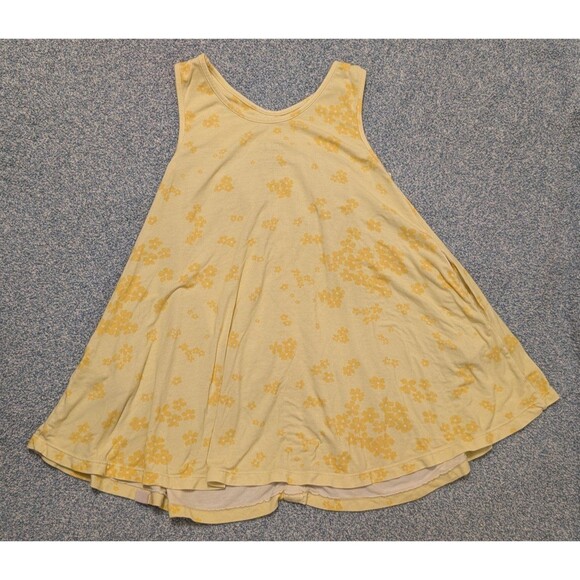 Omi Joe Yellow Viscose Tank Button Front Flower Dress Girls Size 5 - Picture 3 of 4
